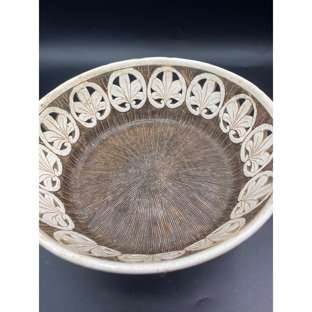 Vintage Maioliche Deruta porcelain decorative bowl with openwork decoration - Picture 2 of 6